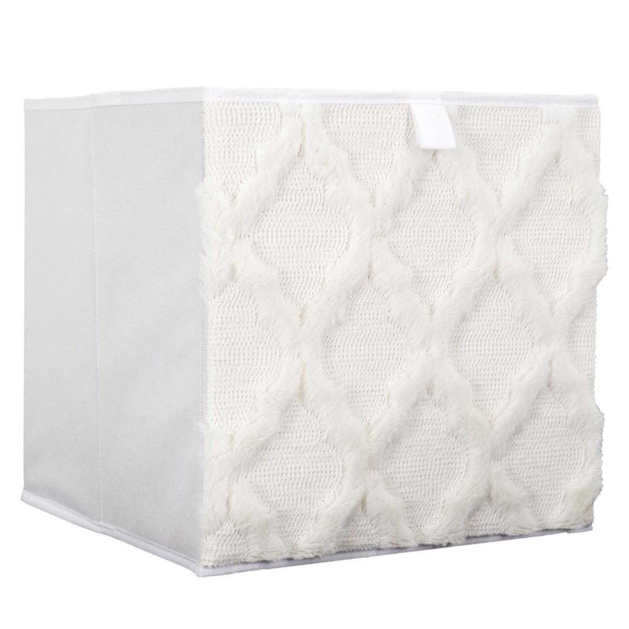 The Home Deco Factory Boîte de rangement pliable  tufté  30x30cm beige