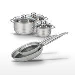 ELO Lot 2 Poêles 24/28cm & 3 Faitouts 16/20/24cm Elo Relief Solution