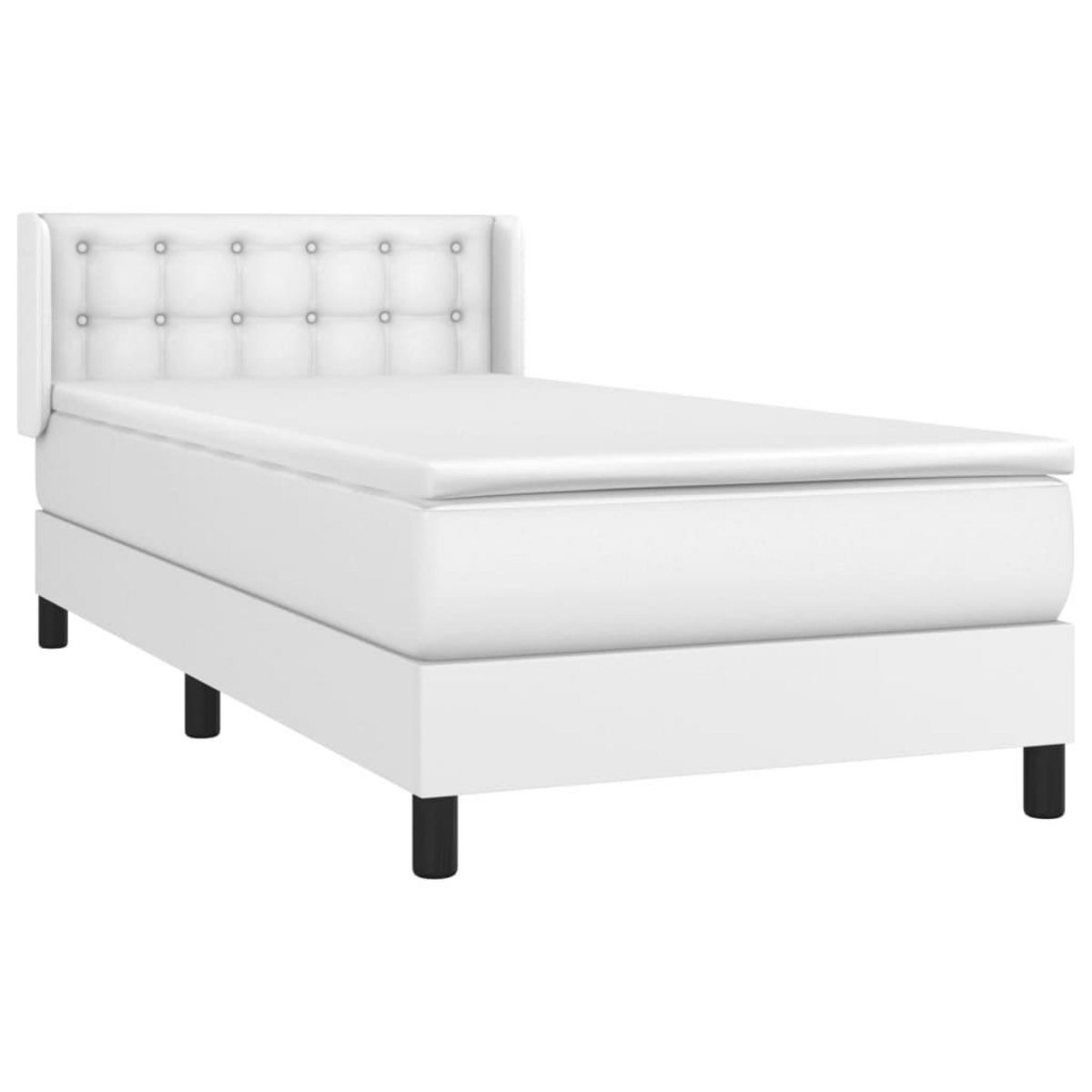 VIDAXL Sommier a lattes de lit avec matelas Blanc 80x200 cm Similicuir
