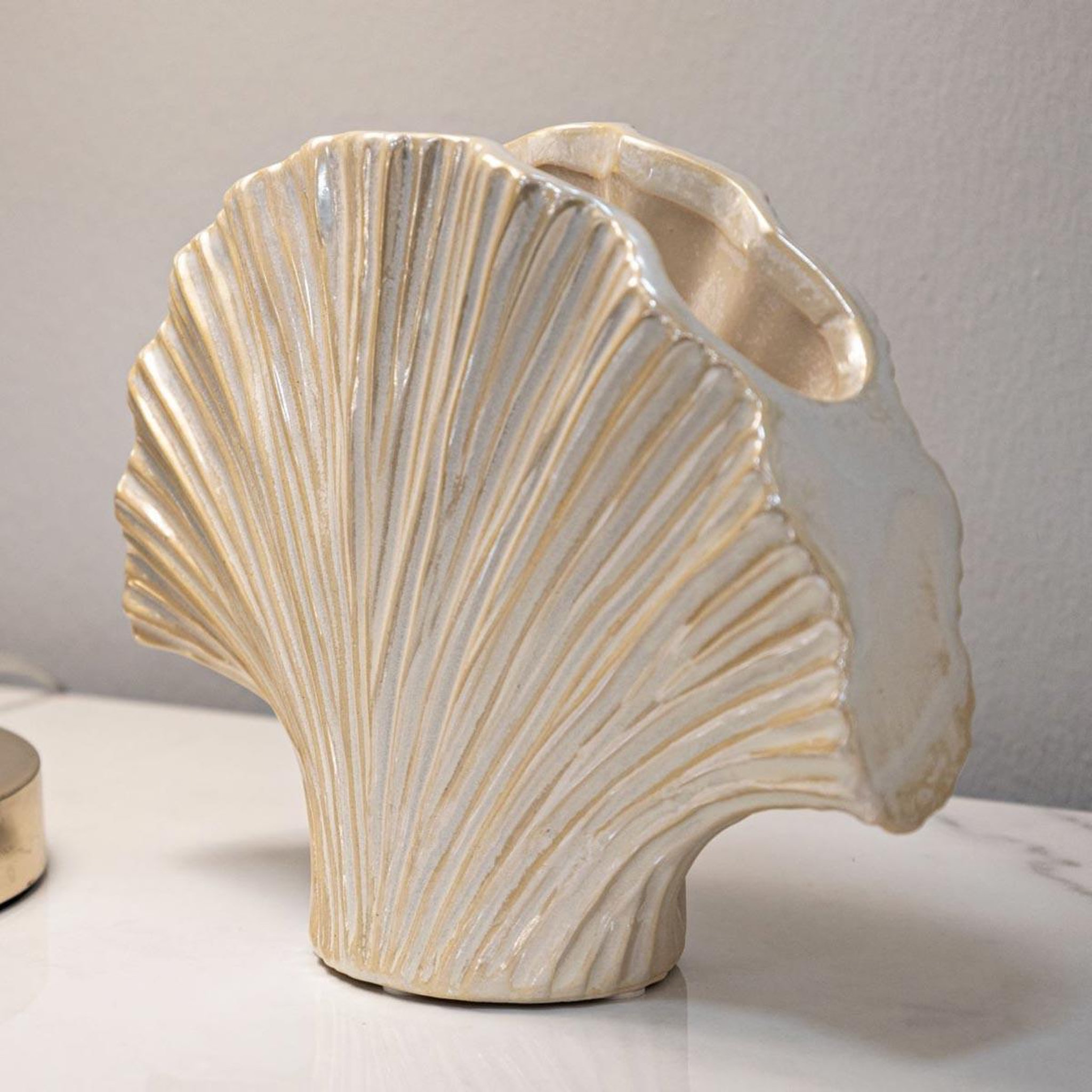 Voir la diapositive 4 : Paris Prix Vase en céramique  perly  27cm blanc