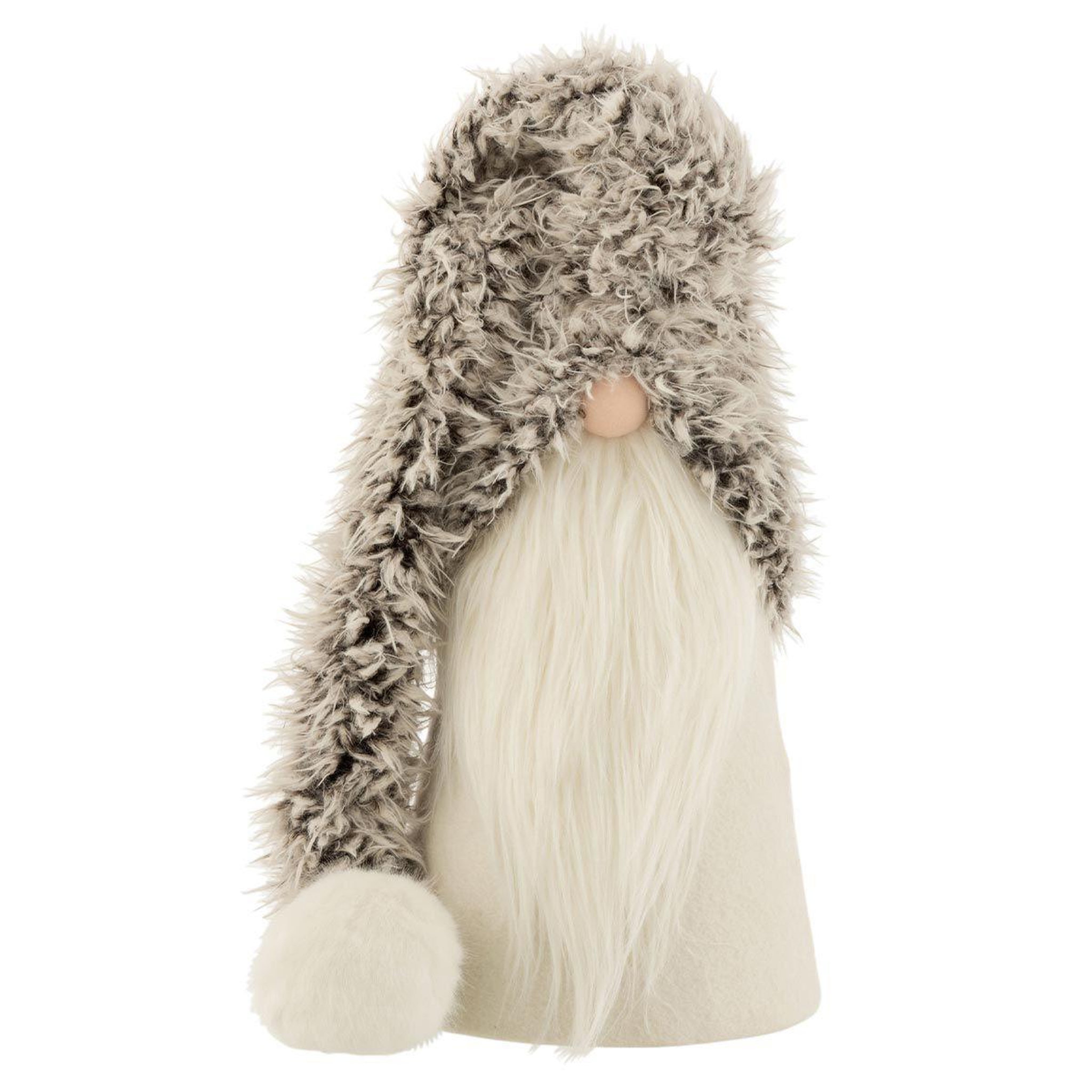 J-LINE Statuette déco  père noël hiver  44cm gris