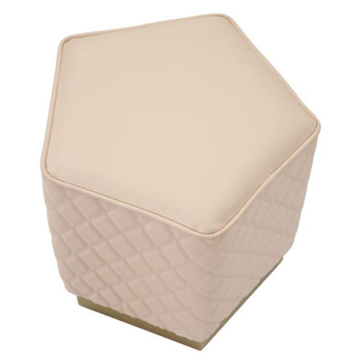 Paris Prix Pouf Matelassé  Sharon  38cm Rose & Or