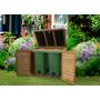 Voir la diapositive 3 : Coffre de rangement jardin bois - 1350L - TROCADERO