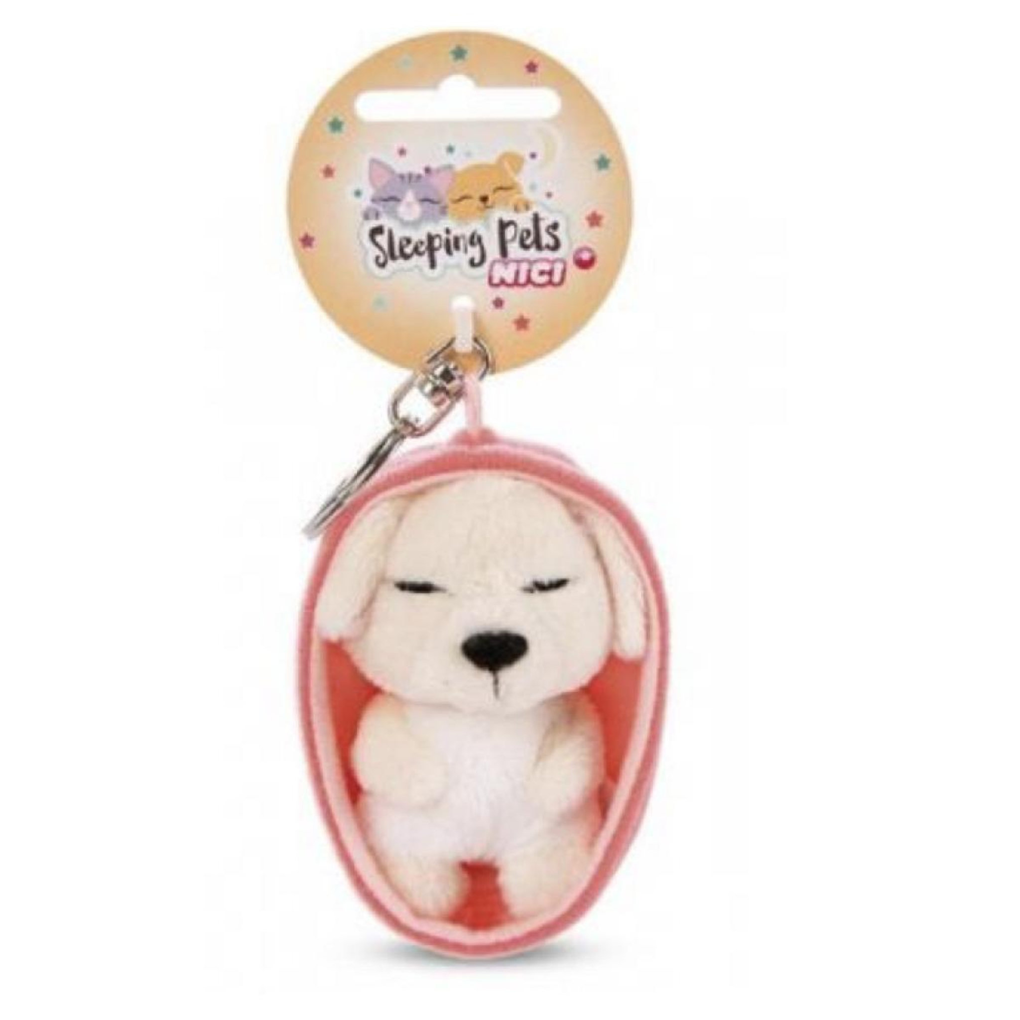 NICI Peluche Porte-Cles 8 Cm - Chien Beige Endormi