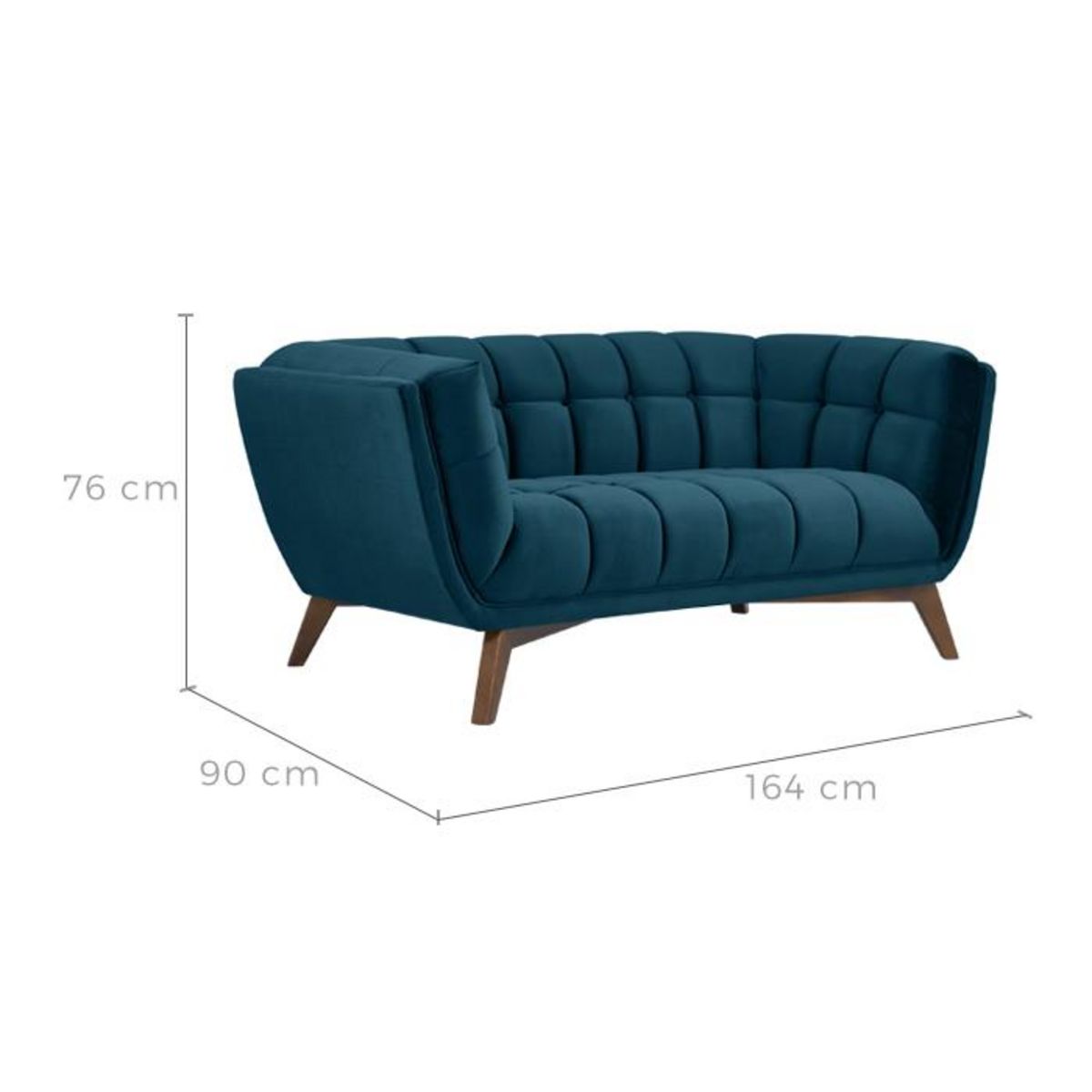 Rendez vous déco Canapé 3 places en velours vert foncé - Mona