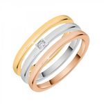 SC CRYSTAL Lot de 3 bagues taille 54 SC Crystal ornées d'un Zirconium. Coloris disponibles : Gris