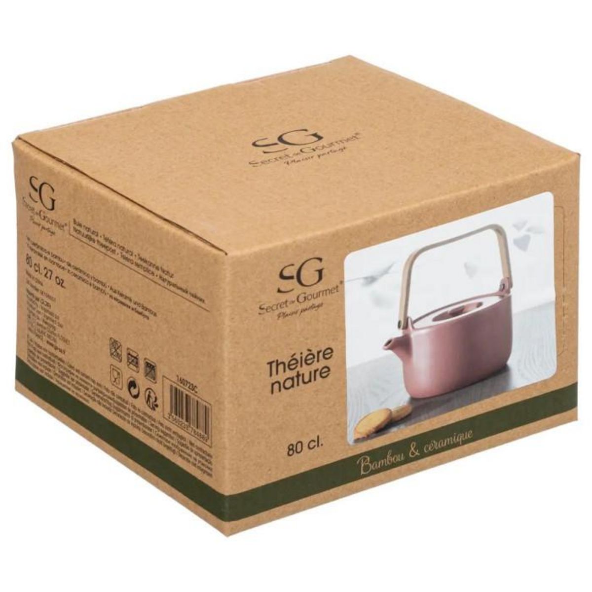 SECRET DE GOURMET Théière Design  Nature  80cl Terracotta