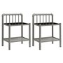 Voir la diapositive 2 : VIDAXL Tables de chevet 2 pcs Gris et noir Metal et verre