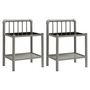 Voir la diapositive 2 : VIDAXL Tables de chevet 2 pcs Gris et noir Metal et verre