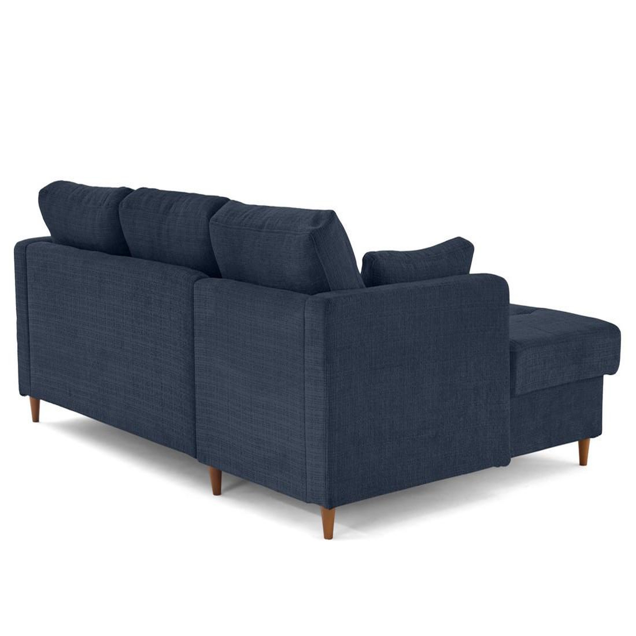 Voir la diapositive 5 : BEST MOBILIER Anna - canapé d'angle gauche 4 places convertible avec coffre en velours texturé