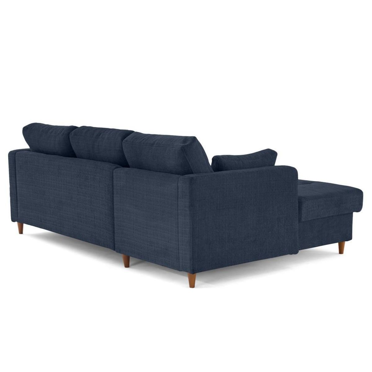 LISA DESIGN Anna - canapé d'angle gauche 4 places convertible avec coffre en velours texturé