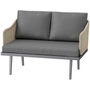 Voir la diapositive 4 : OUTSUNNY Canapé de jardin 2 places design contemporain - 3 coussins - acier gris résine filaire naturel