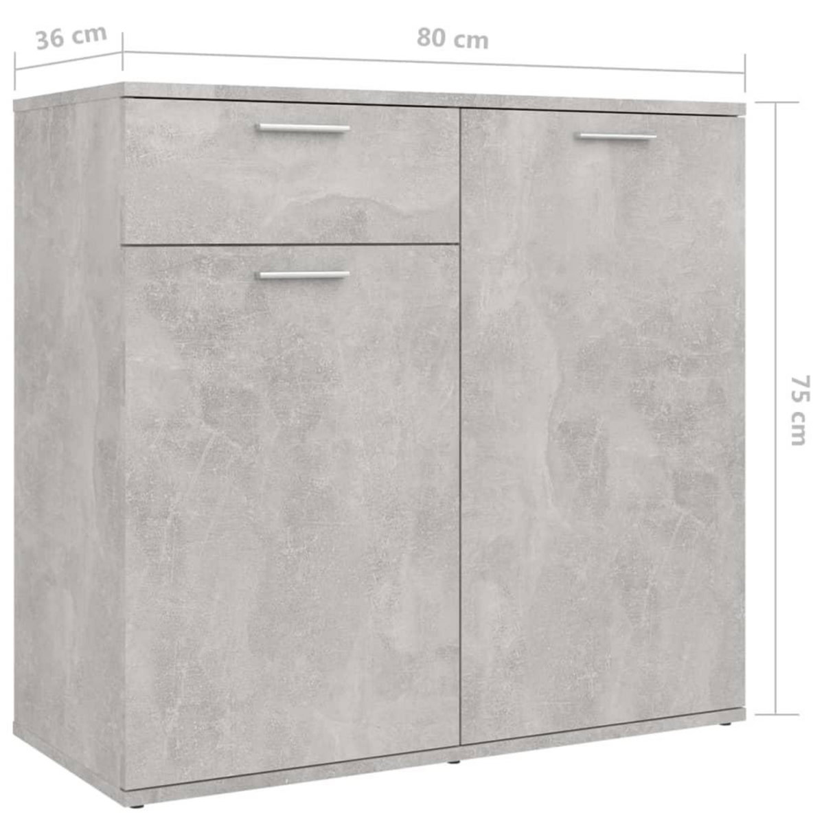 VIDAXL Buffet Gris beton 160x36x75 cm Bois d'ingenierie