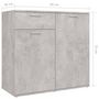 Voir la diapositive 6 : VIDAXL Buffet Gris beton 160x36x75 cm Bois d'ingenierie