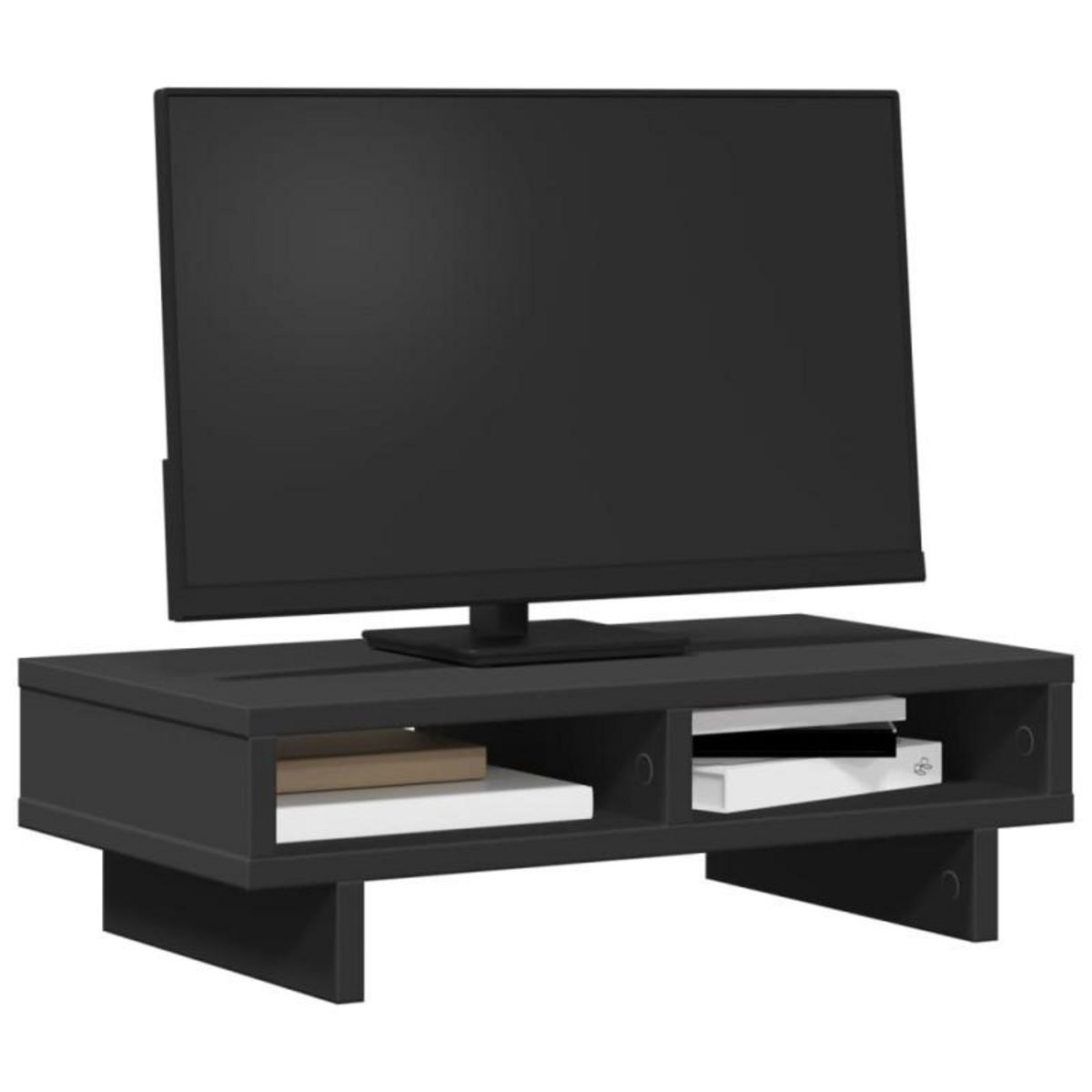 VIDAXL Support de moniteur noir 50x27x15 cm bois d ingénierie