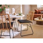 LISA DESIGN Forenza - lot de 4 chaises - effet rotin - coloris bois et noir. Coloris disponibles : Bicolore