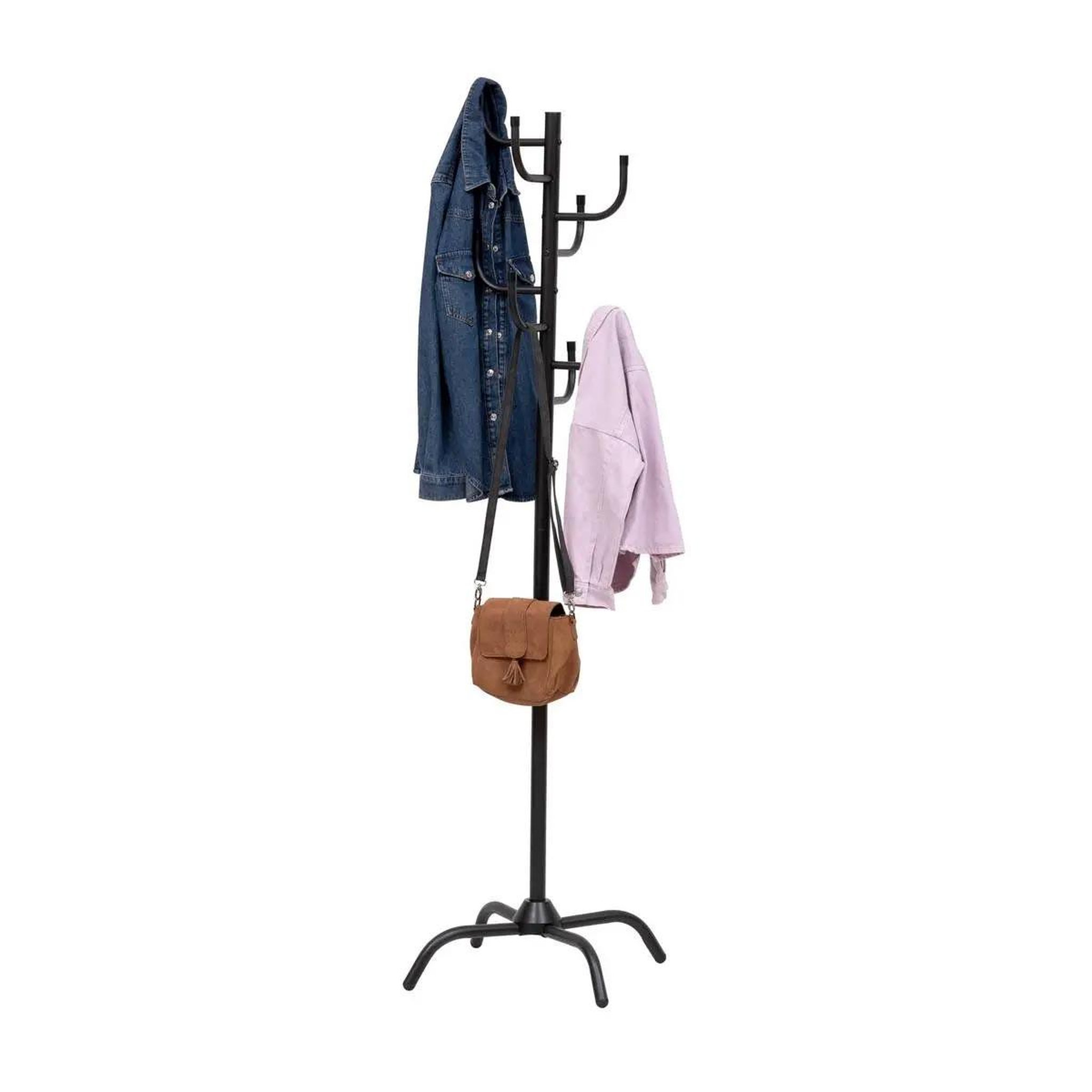 Voir la diapositive 5 : B BASIC & CO Porte-manteau 8 crochets  métal  178cm noir