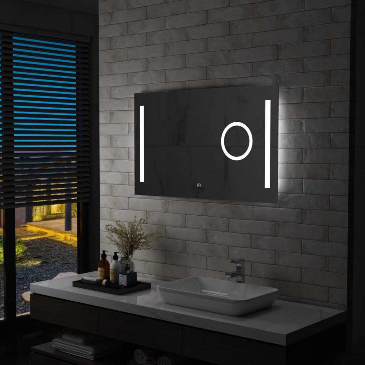 VIDAXL Miroir mural a LED de salle de bain et capteur tactile 100x60cm
