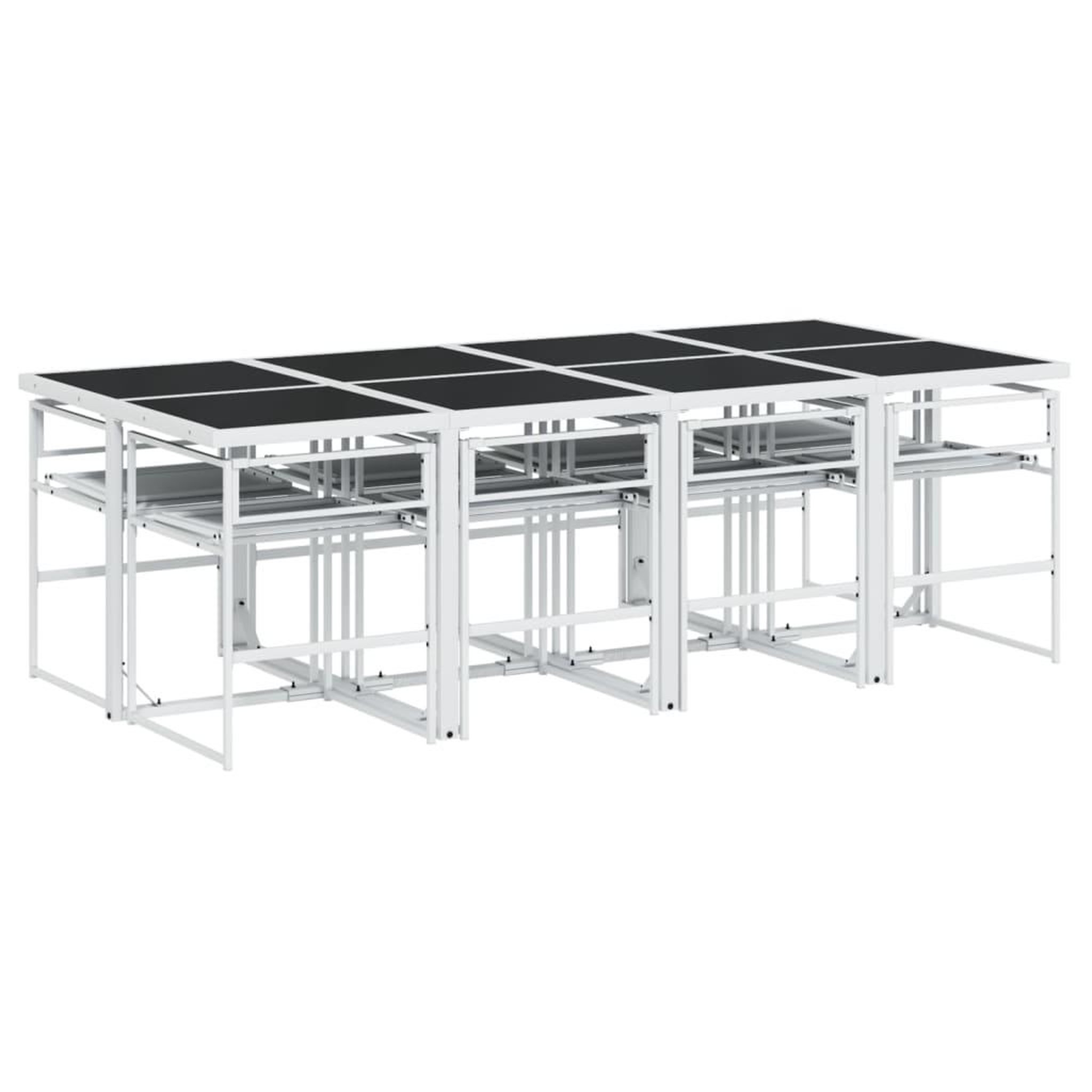 Voir la diapositive 5 : VIDAXL Ensemble a manger de jardin avec coussins 9 pcs blanc textilene