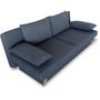 Voir la diapositive 3 : MARKET24 Banquette convertible - 3 places - NAOTO - Tissu bleu foncé - Coffre de rangement - 202 x 98 x 98 cm
