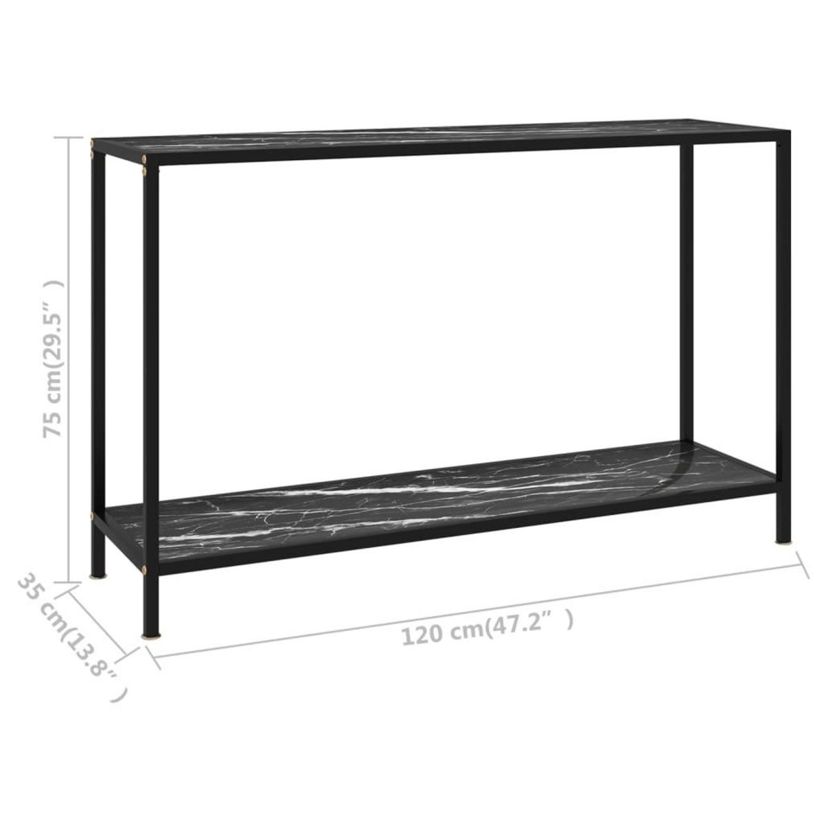 VIDAXL Table console Noir 120x35x75 cm Verre trempe
