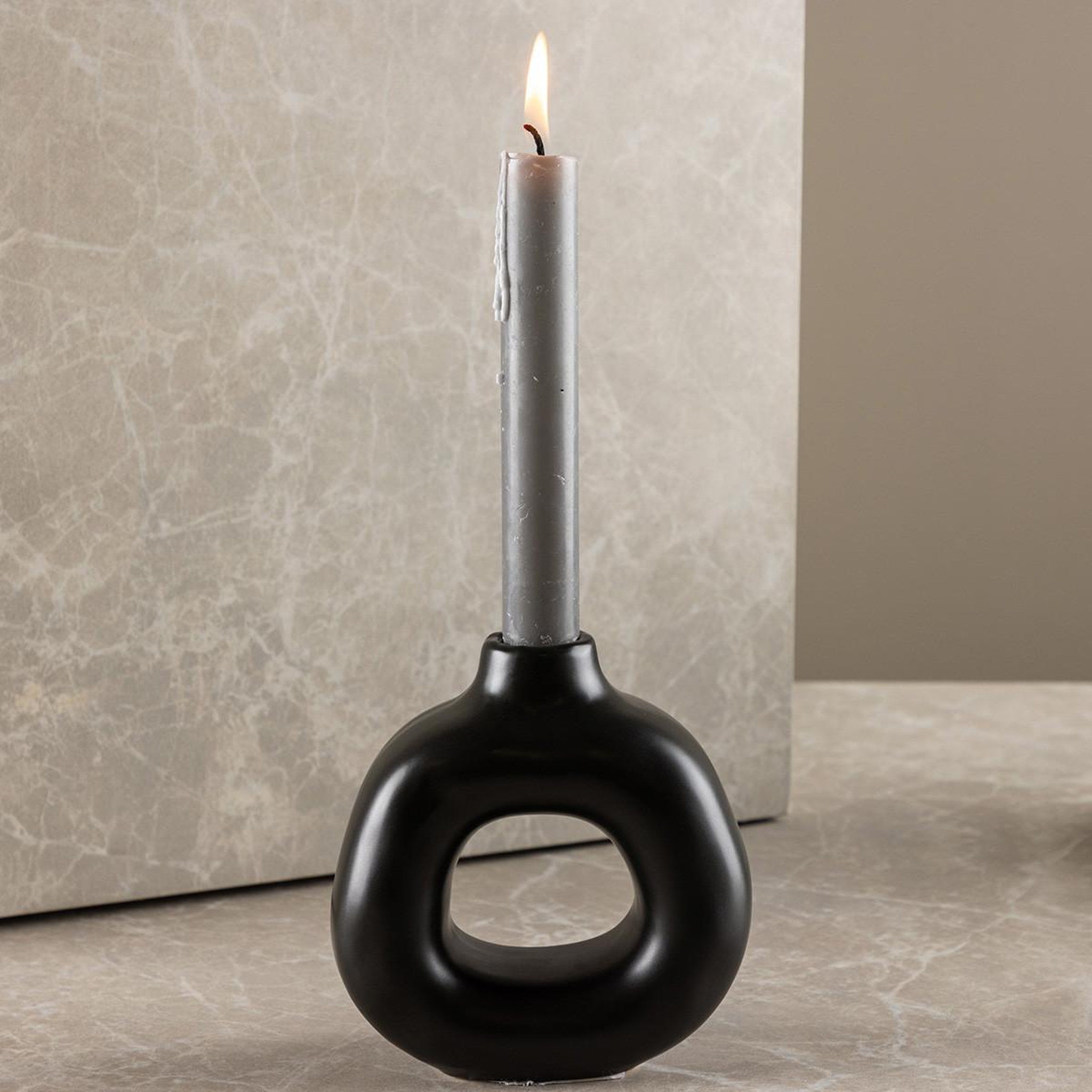 Voir la diapositive 5 : Paris Prix Bougeoir design en céramique  judi  13cm noir