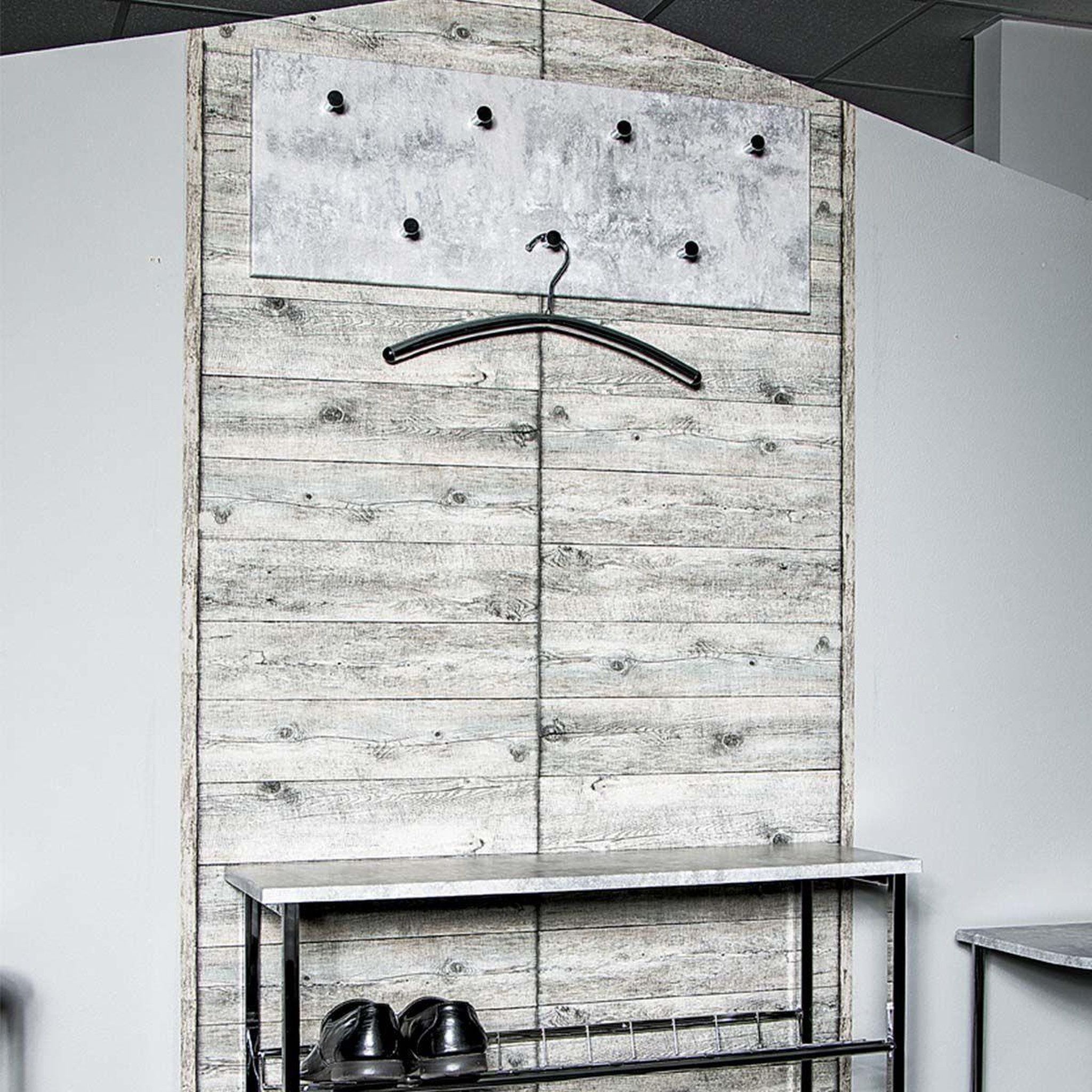 Voir la diapositive 3 : Paris Prix Patère murale 7 crochets déco  béton  80cm gris