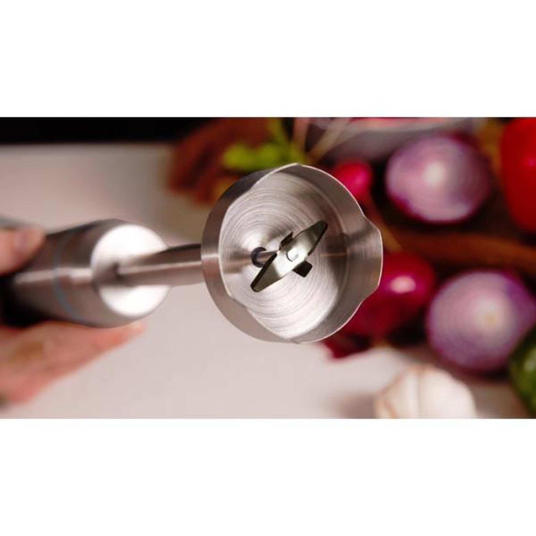 Voir la diapositive 5 : CECOTEC Mixeur Electrique  plongeant - CECOTEC - Power Neutron - 1100 W - Lame avec 4 feuilles - Verre 800 ml - Noir / Inox
