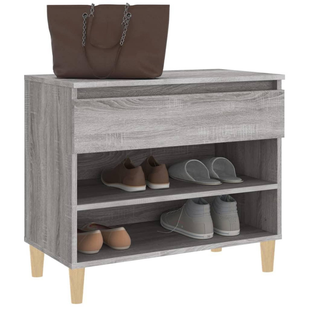 VIDAXL Armoire a chaussures Sonoma gris 70x36x60 cm Bois d'ingenierie
