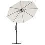 Voir la diapositive 5 : VIDAXL Parasol avec eclairage LED 300cm Poteau en metal Sable