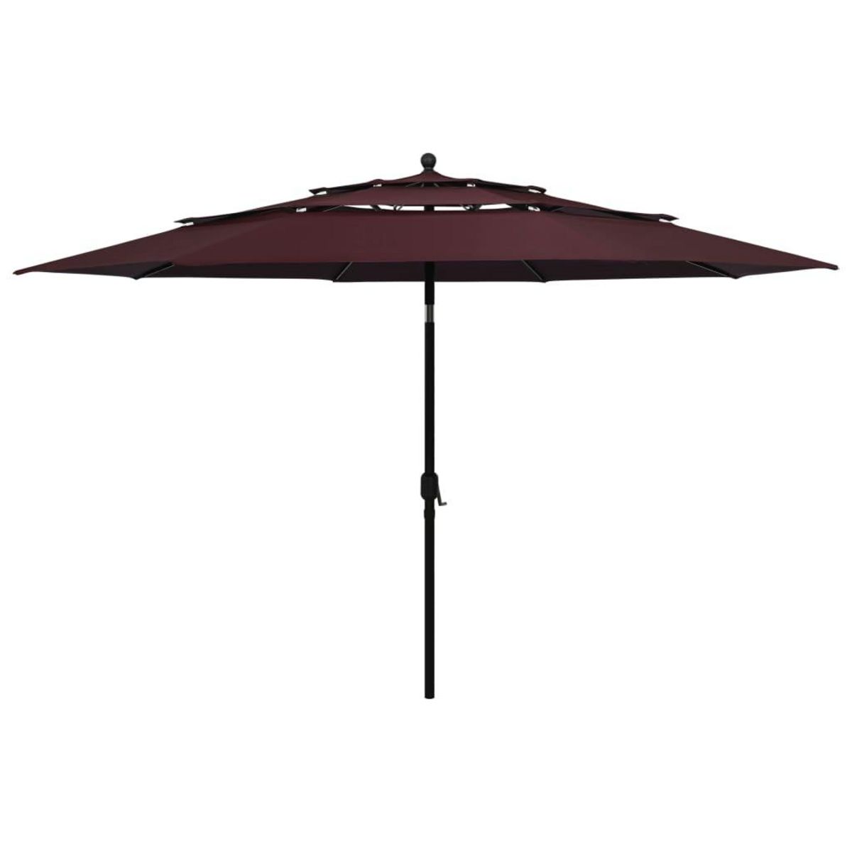 VIDAXL Parasol de jardin a 3 niveaux mat en aluminium rouge bordeaux