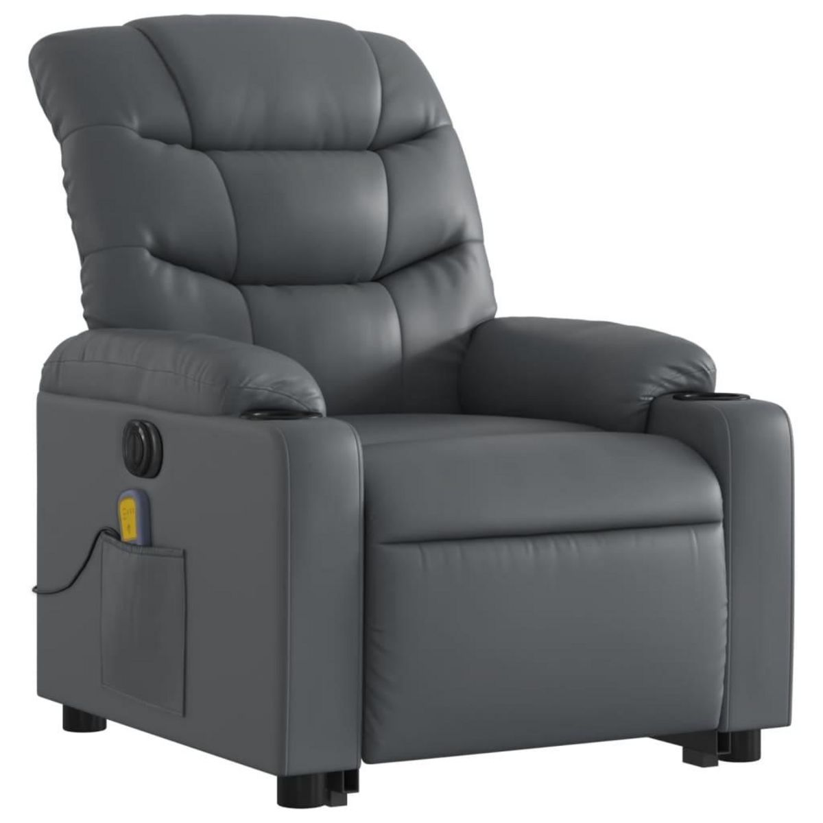 VIDAXL Fauteuil inclinable de massage electrique gris similicuir