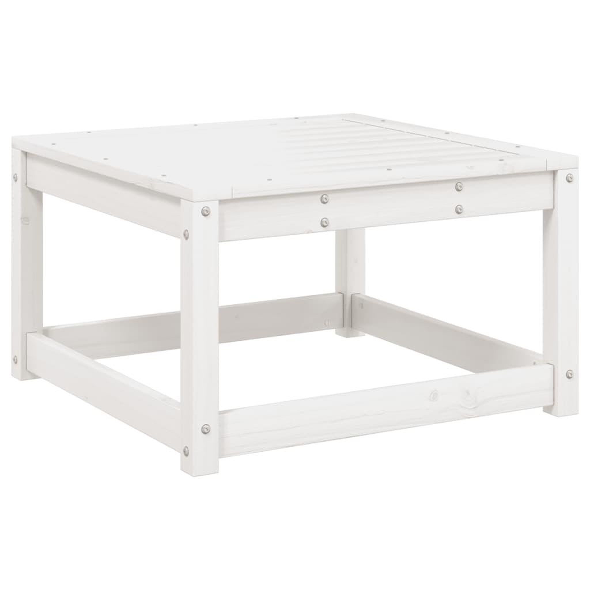 Voir la diapositive 4 : VIDAXL Repose-pied de jardin avec coussins blanc bois de pin massif