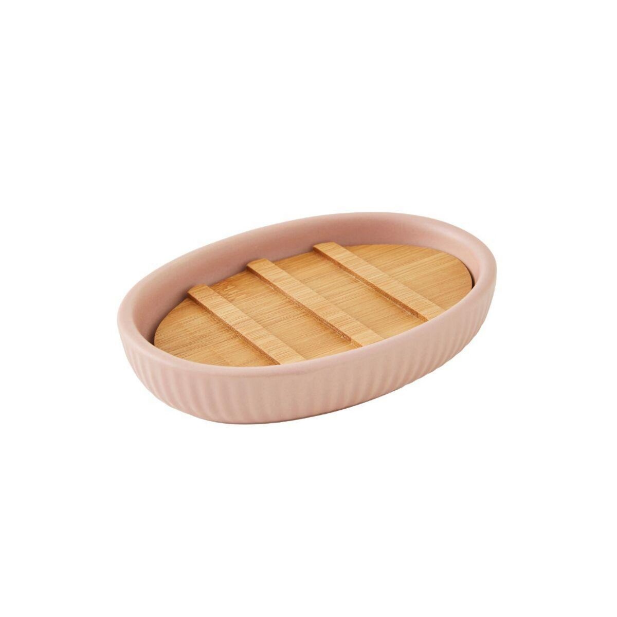 GUY LEVASSEUR Set salle de bain strié 3 pièces céramique bambou