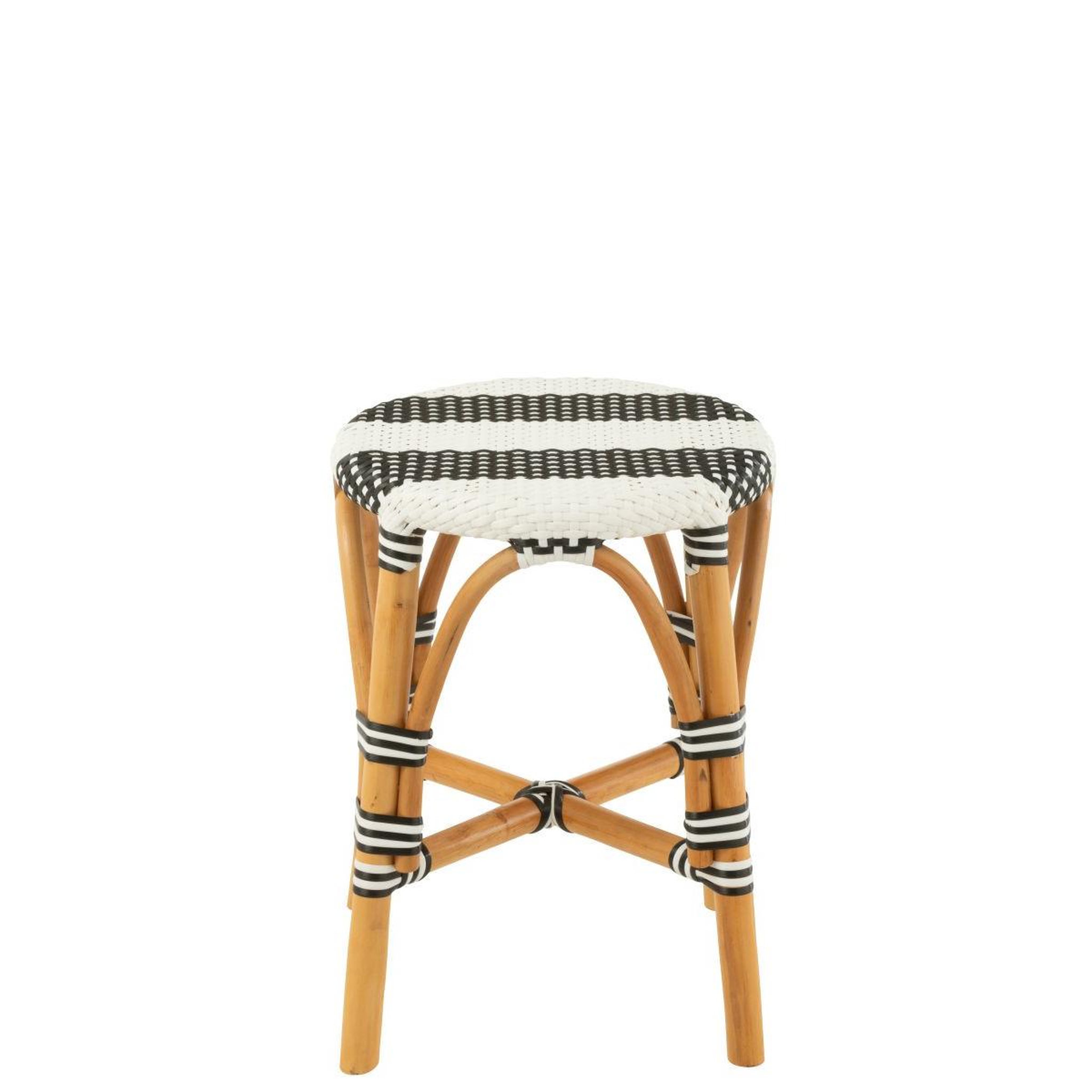 Voir la diapositive 2 : J-LINE Tabouret en rotin  danial  44cm noir