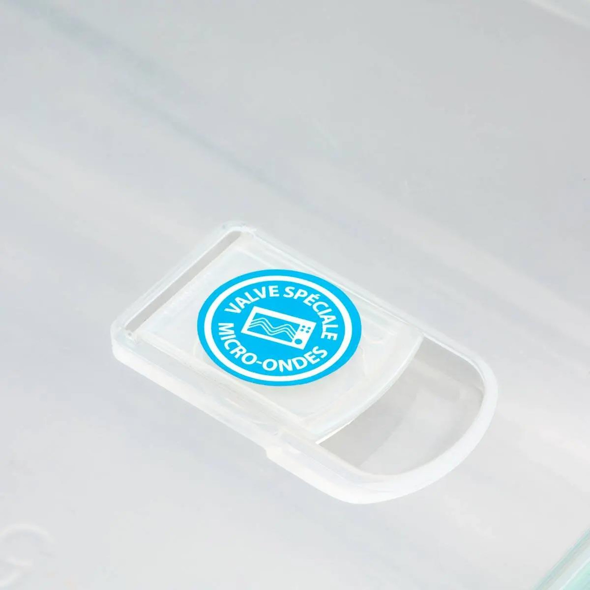 Voir la diapositive 3 : FIVE Boîte de conservation verre  clipeat  540ml bleu