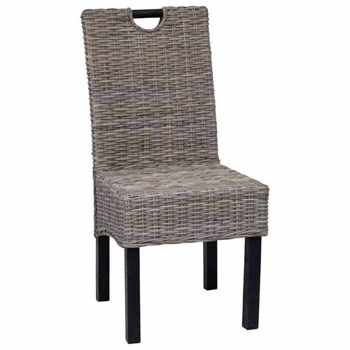 VIDAXL Chaises a manger lot de 4 rotin Kubu bois de manguier