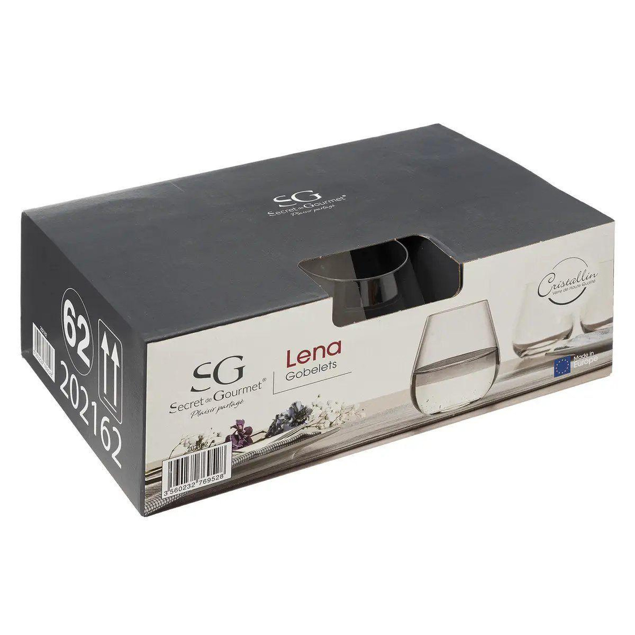 Voir la diapositive 3 : SECRET DE GOURMET Lot de 6 verres à eau  lena  38cl transparent