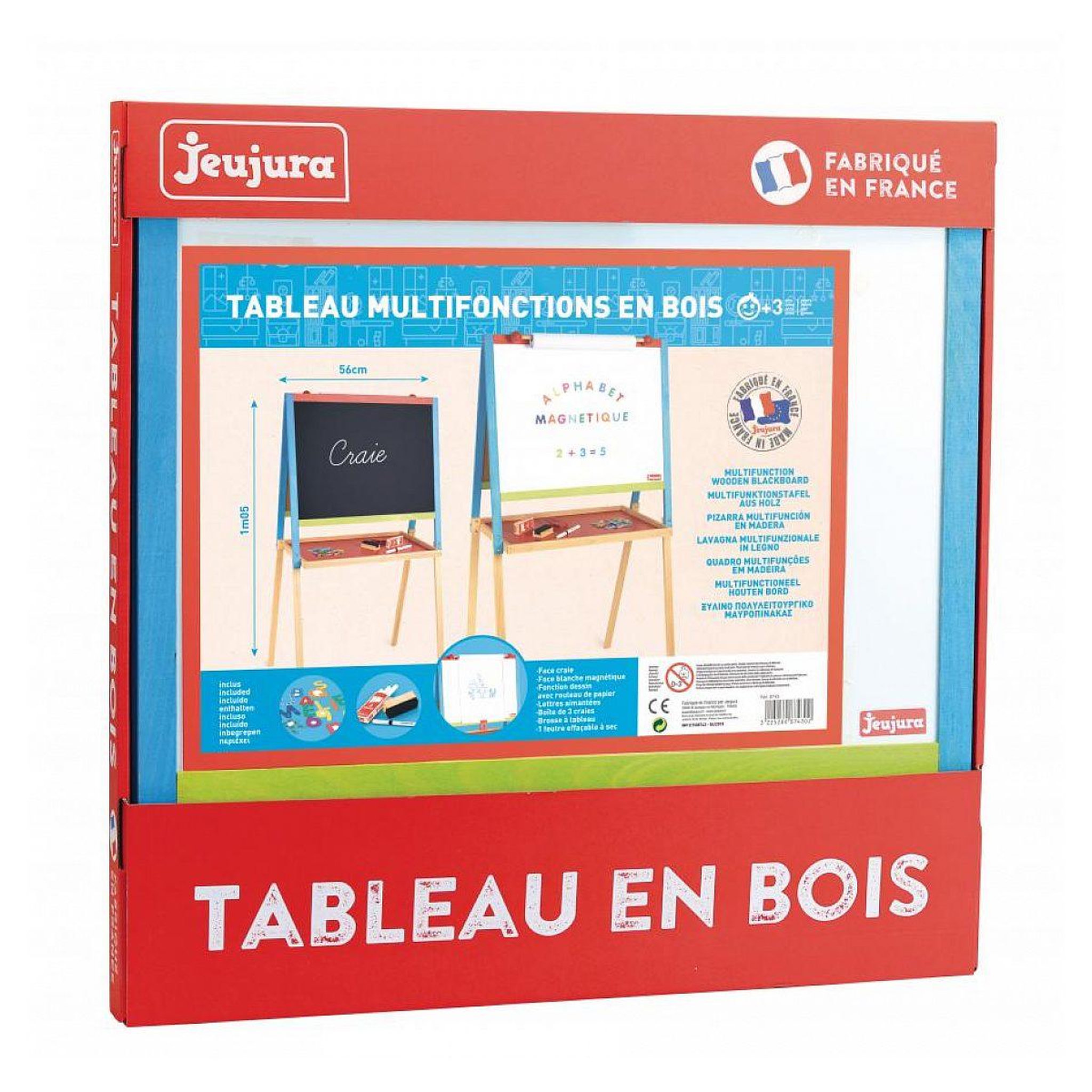 Voir la diapositive 1 : JeuJura Grand tableau multifonctions en bois