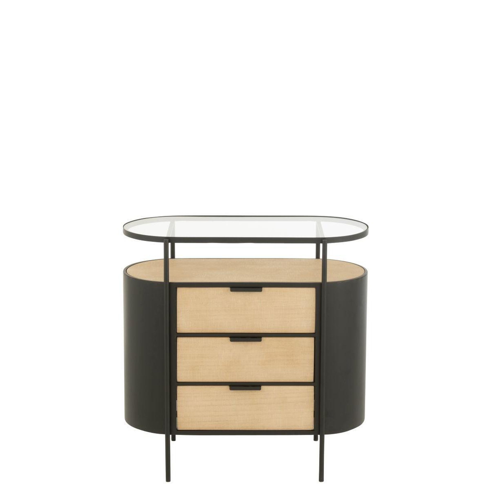 Voir la diapositive 2 : J-LINE Commode 3 tiroirs  bya  80cm naturel
