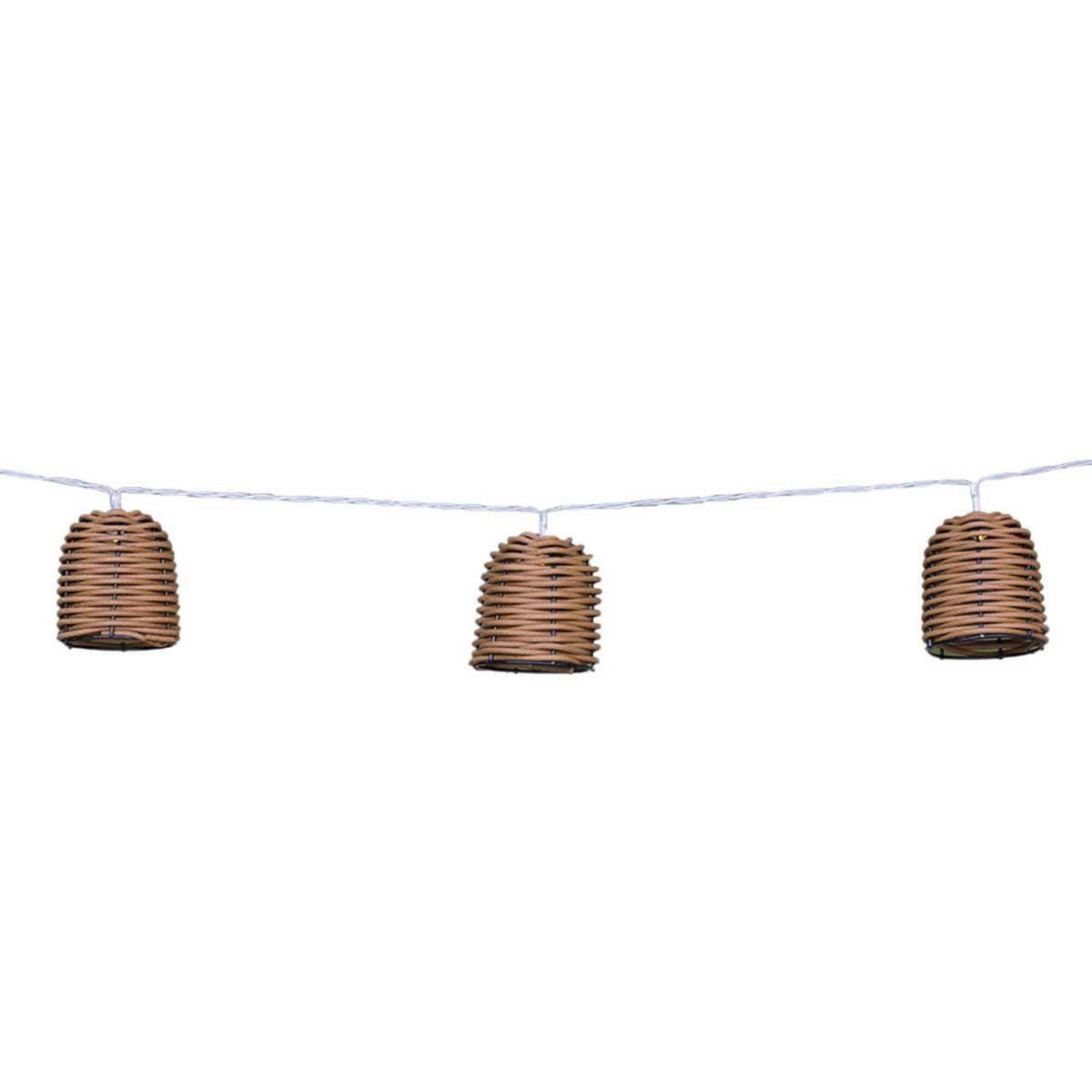 Lumisky Guirlande lumineuse solaire FORMENTERA Beige Rotin 3.8M