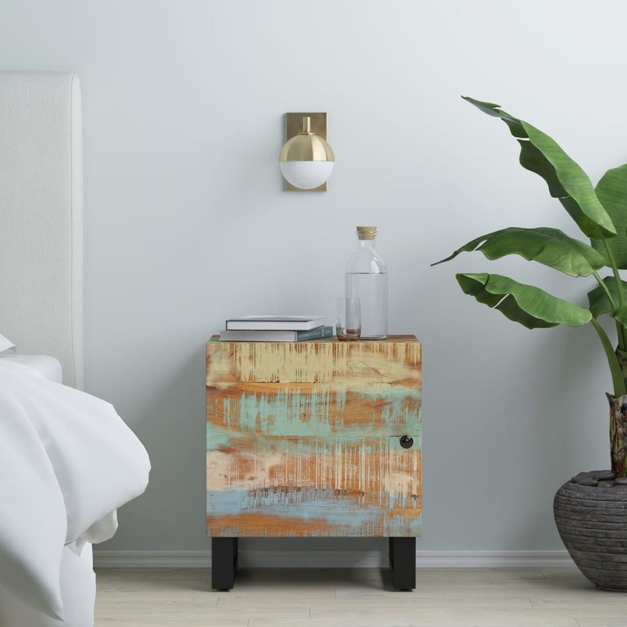 Voir la diapositive 1 : VIDAXL Table de chevet 40x33x46 cm Bois massif de recuperation