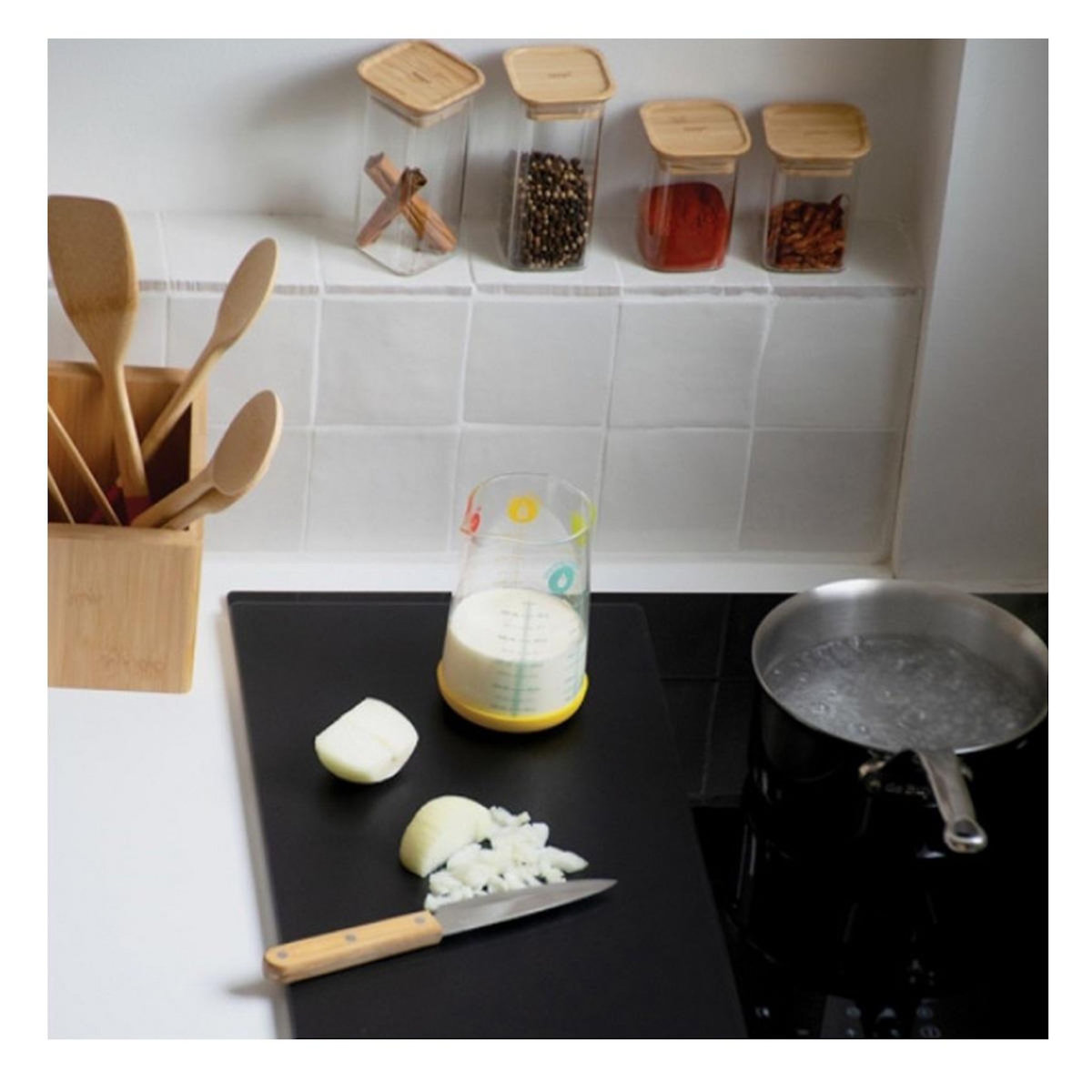 PEBBLY Planche de protection cuisson pour plaque 57x50cm, noire