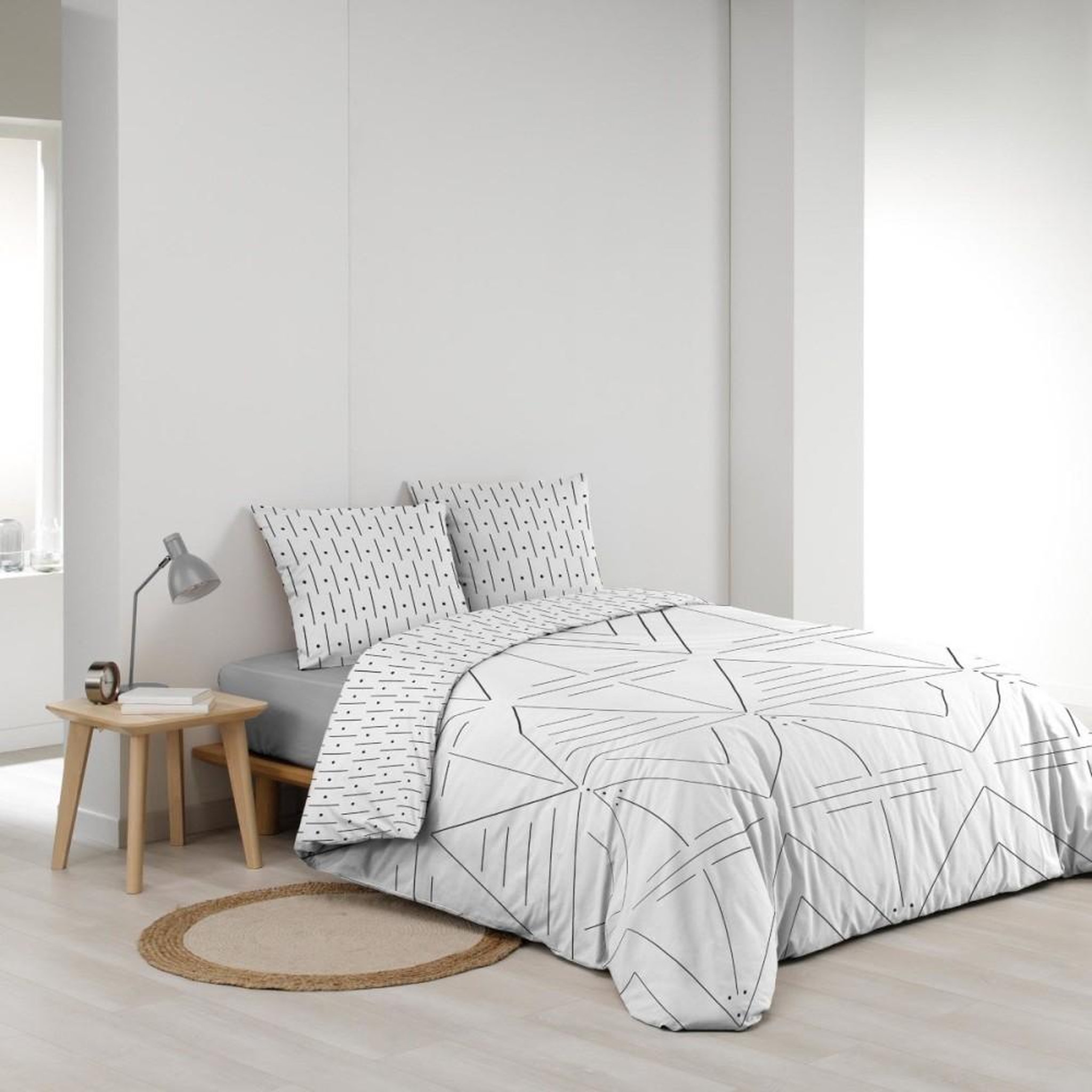 Voir la diapositive 3 : Douceur d'Intérieur Housse de couette 260x240 + 2 taies ETNA 100% coton