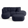 Voir la diapositive 1 : LISA DESIGN Santorini - canapé modulable d'angle gauche + pouf - 5 places - en tissu texturé