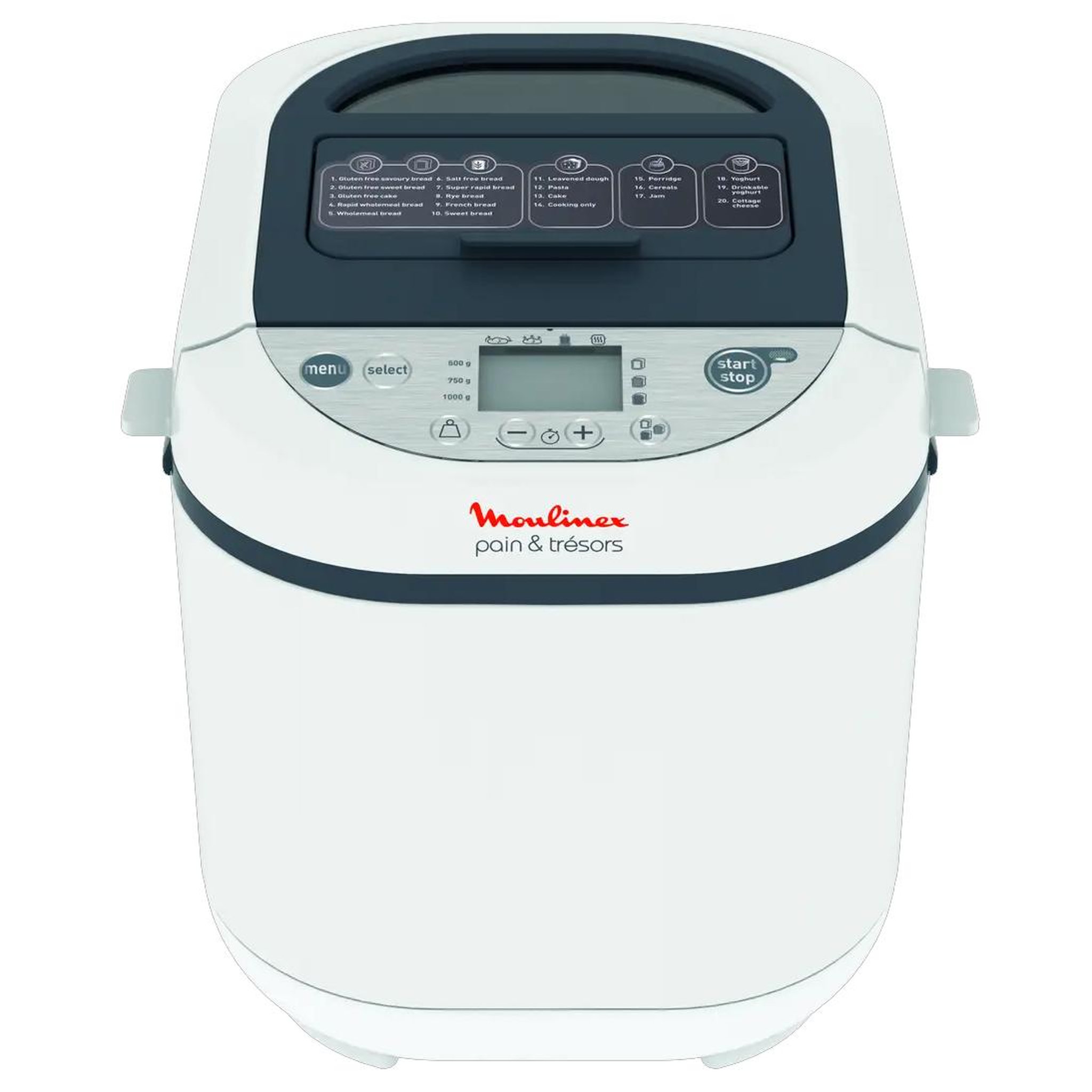 Voir la diapositive 2 : MOULINEX Machine à pain 1kg 720w blanc - ow250110