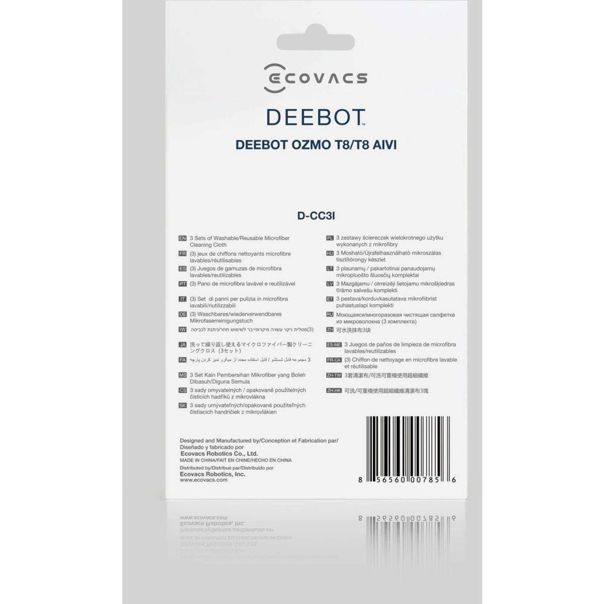 Voir la diapositive 2 : ECOVACS Lingettes et serpillères lavage microfibre réutilisable d-cc3i robot deebot t8 n8