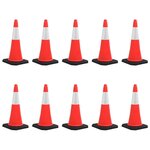 VIDAXL Cones de signalisation reflechissants a base lourde 10 pcs 75cm