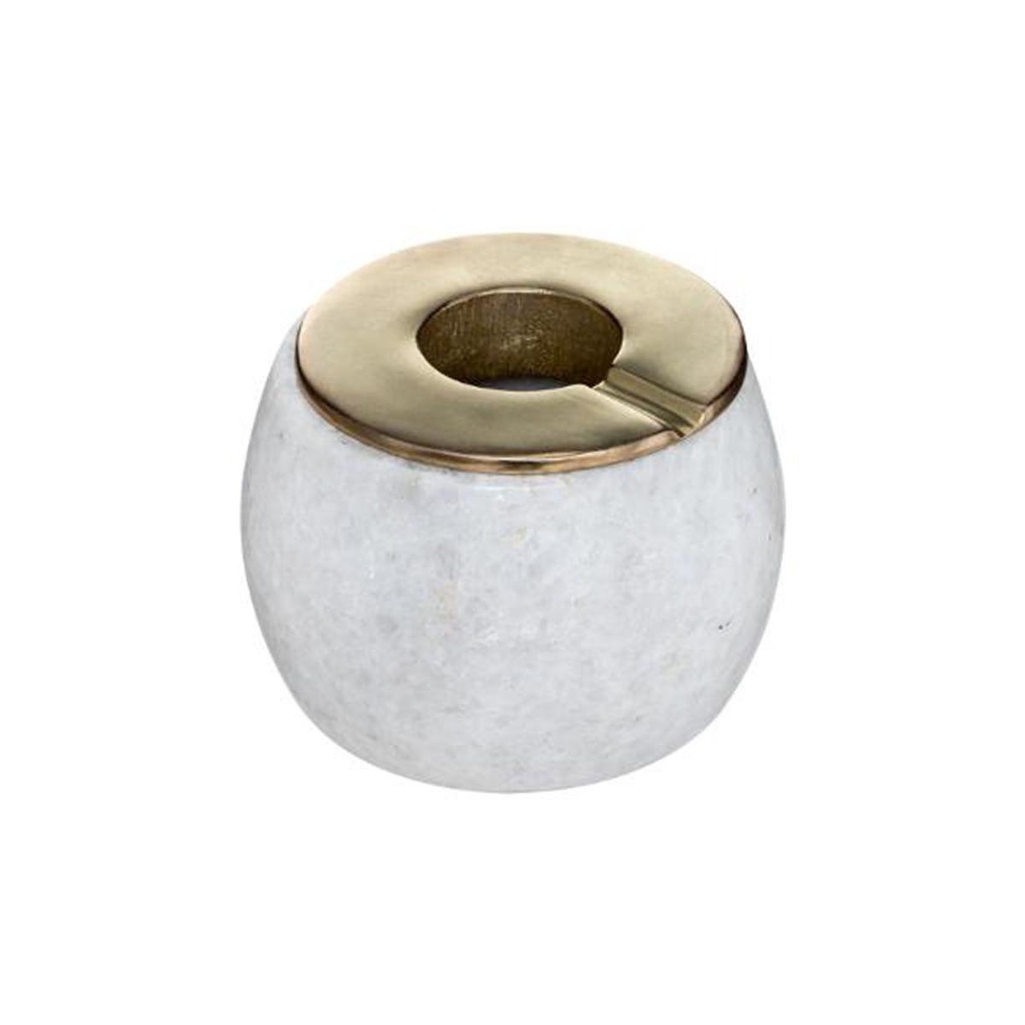 Voir la diapositive 1 : ATMOSPHERA Cendrier rond en marbre  edi  12cm blanc