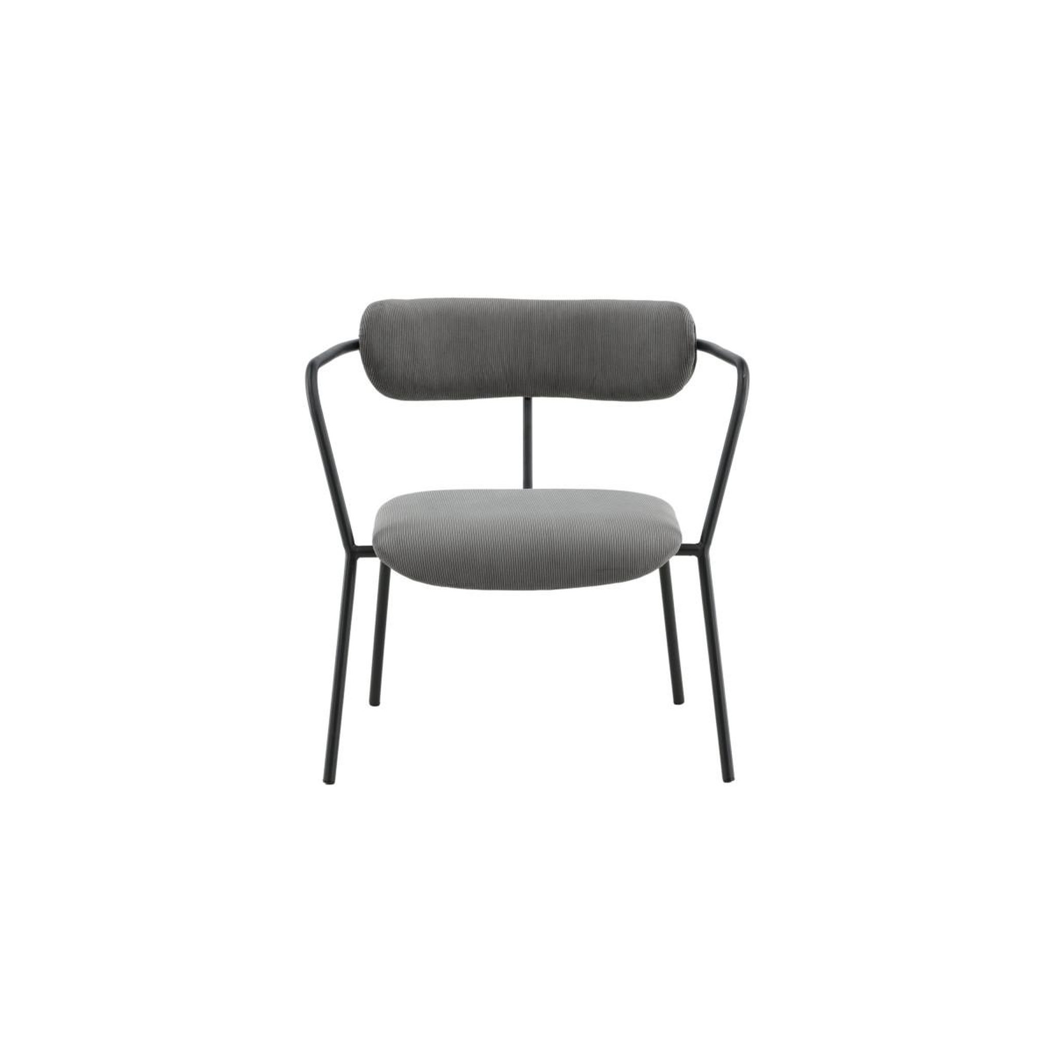 Voir la diapositive 5 : Paris Prix Fauteuil Design Velours Côtelé  Duffy  69cm Gris